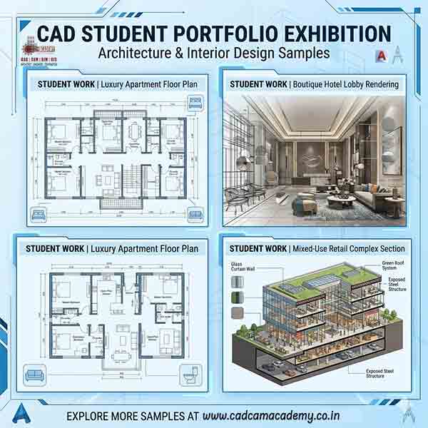 AutoCAd students portfolio exibition