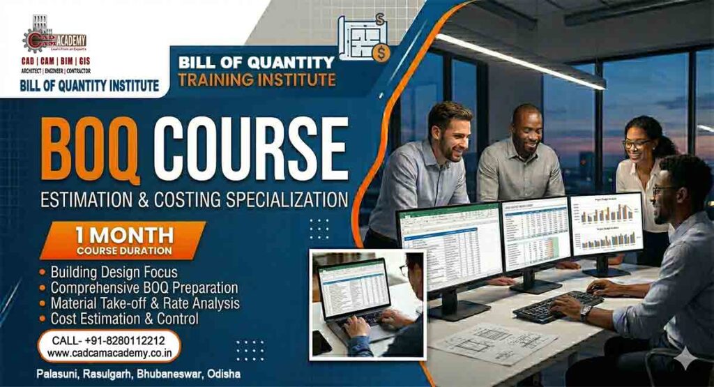 A professional marketing banner for a BOQ Estimation Costing Institute .