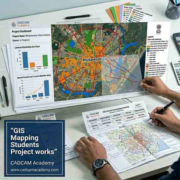 Professional GIS and Remote Sensing project worksheet with data tables and satellite imagery analysis.