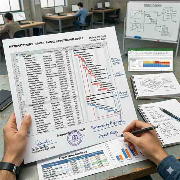 Hands-on Microsoft Project software training and project-based learning for engineering students.