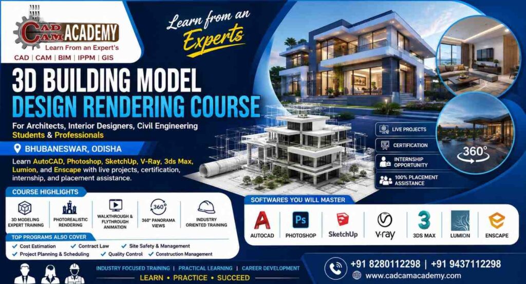 3D Building Model Design Rendering Course in Bhubaneswar | CADCAM Academy