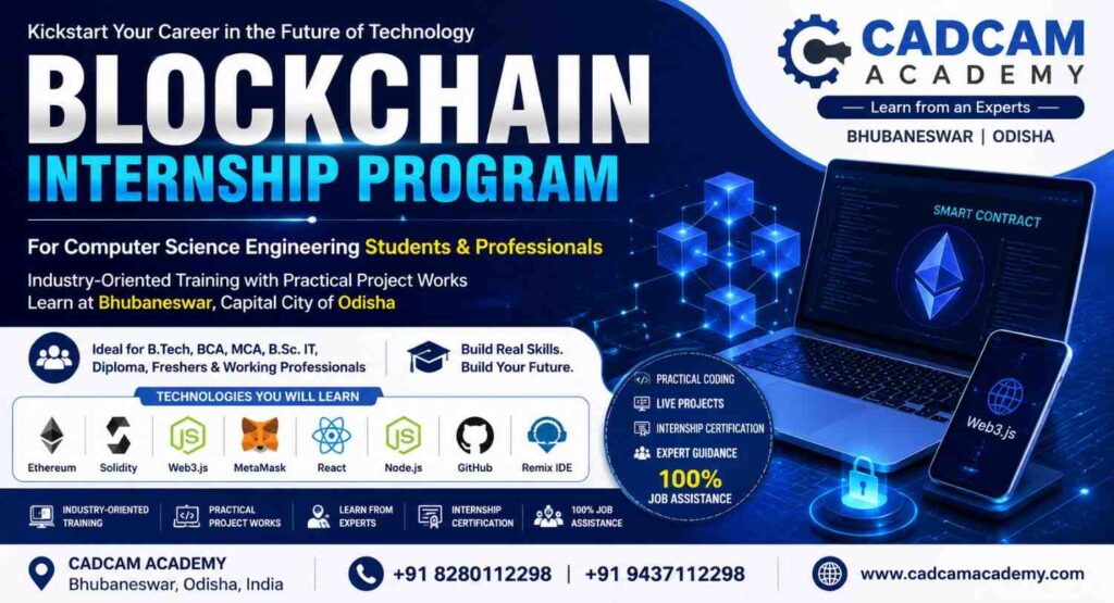 Blockchain Internship Program in Bhubaneswar | Blockchain Training Institute | CADCAM Academy Odisha