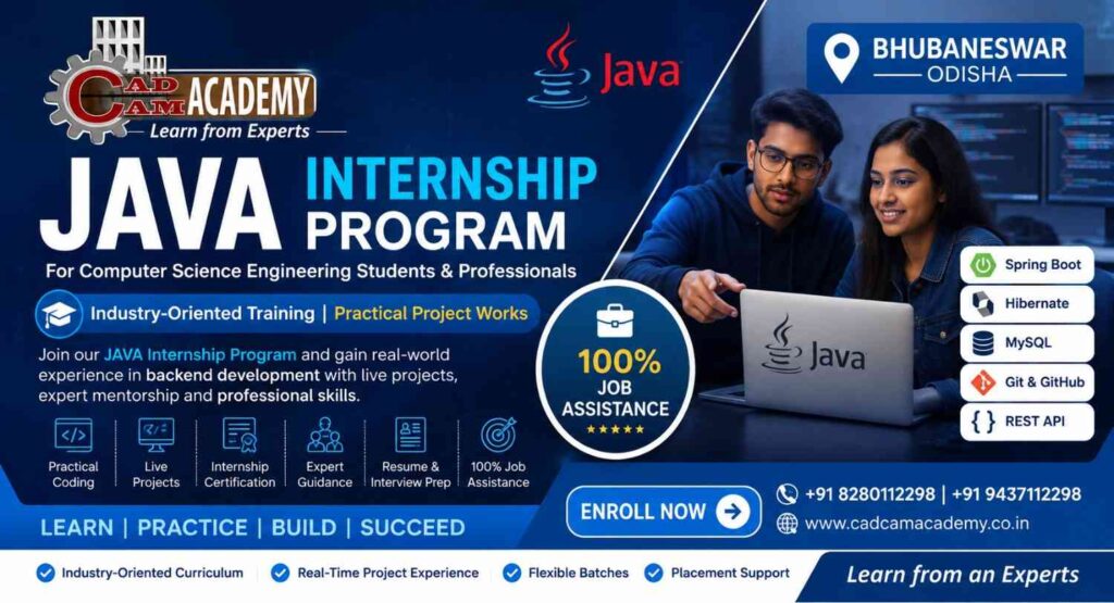 JAVA Internship Program in Bhubaneswar | JAVA Training Institute | CADCAM Academy