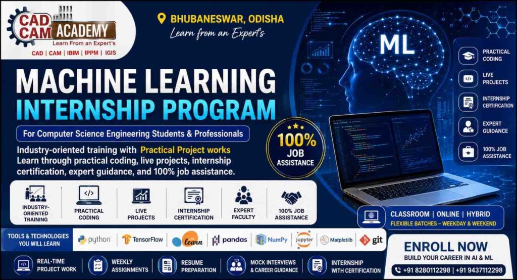 Machine Learning Internship Program in Bhubaneswar | AI Training Institute | CADCAM Academy